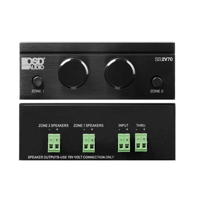 SS2V70 200W — 70-вольтовая 2-канальная система с постоянным напряжением / 2-зонный селектор акустических систем, 200 Вт/канал